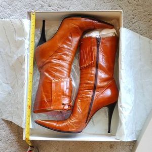 Giancarlo Paoli Star Miele pointy brown boots size 40 stiletto heel
